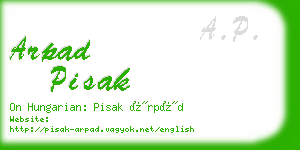 arpad pisak business card